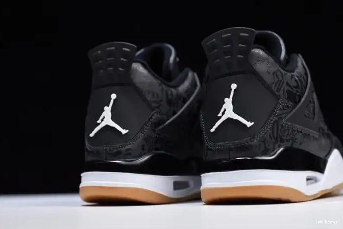1st Kicks Shoes CI1184-001 Air Retro Black 4 Laser Jordan 0608